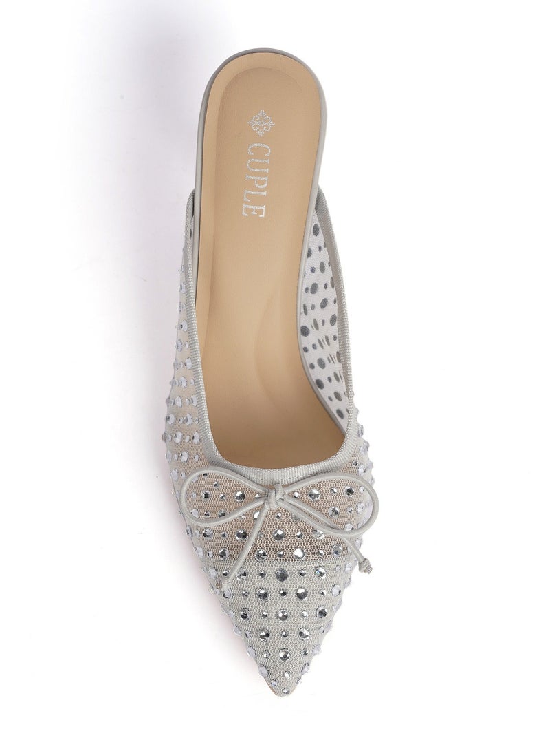 Cuple Ladies Festive Mules on mesh - Image 3