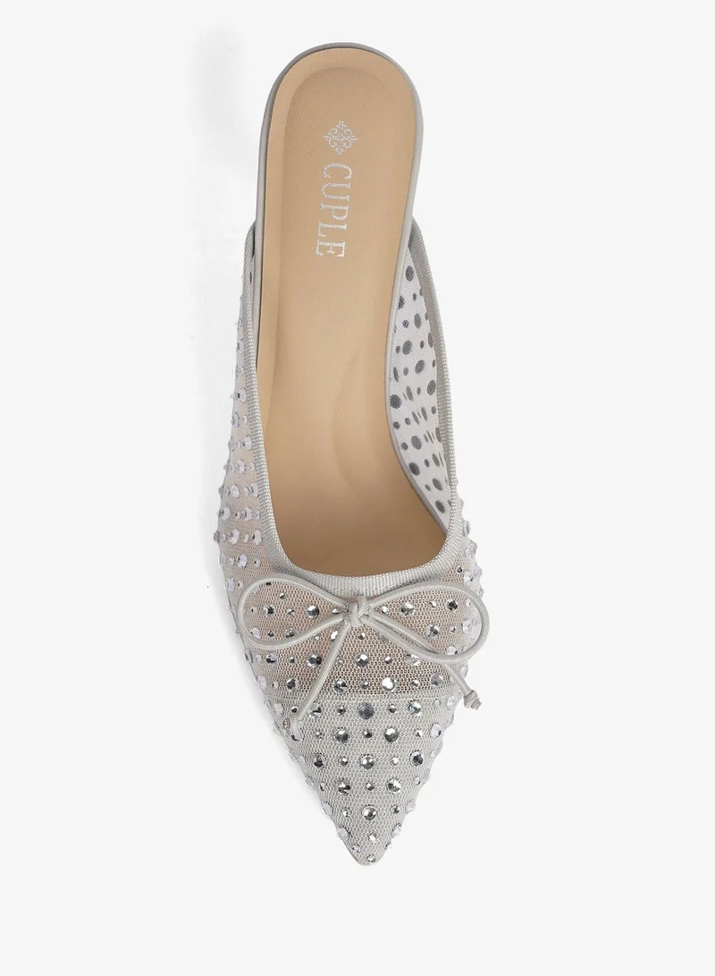 Cuple  Ladies Festive Mules on mesh for Women | Best Price UAE