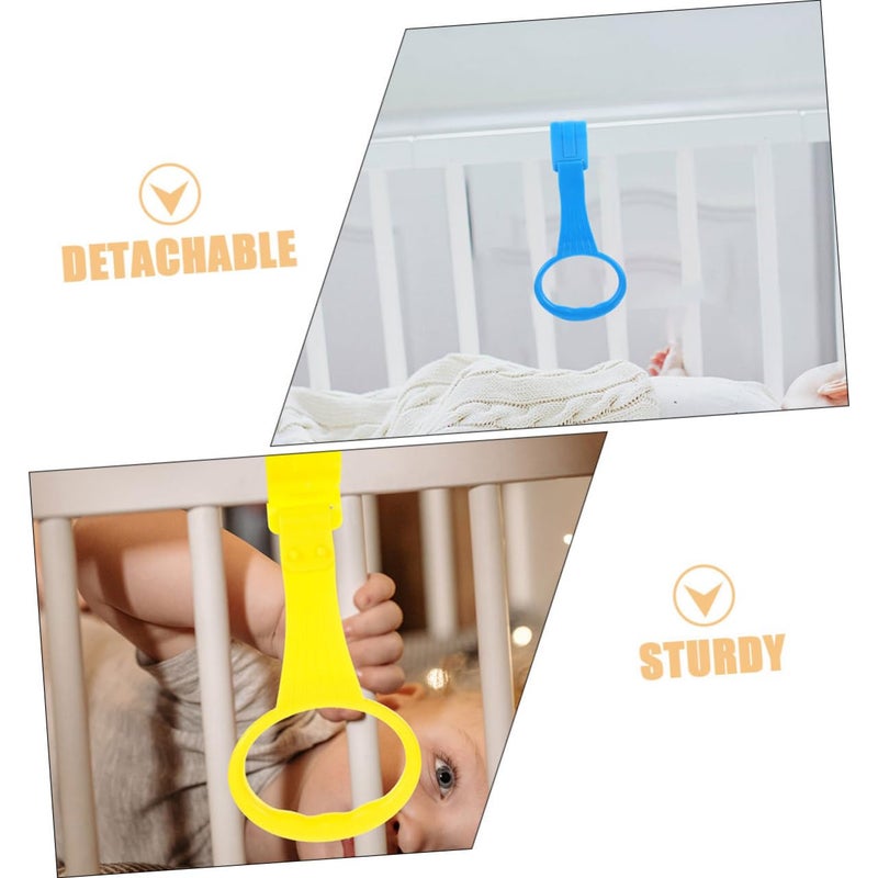 2PCS Elastic Pull Up Rings Crib Toy Hanging Handles Playpen Accessories Bed Rings - Image 4