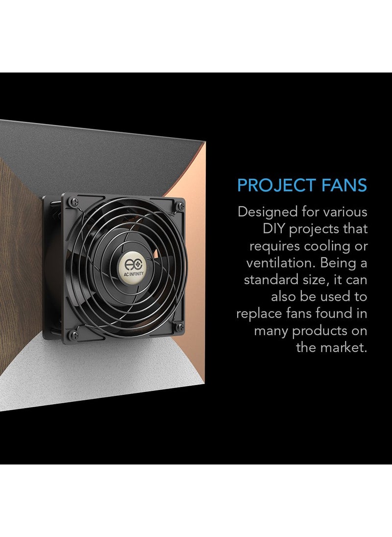 AC Infinity AC Infinity AXIAL 8038, Quiet Muffin Fan, 120V AC 80mm x 38mm Low Speed, UL-Certified for DIY Cooling Ventilation Exhaust Projects  - Image 3