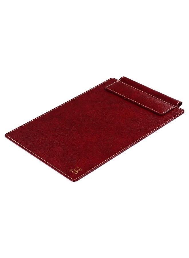FIS Clip Board, Covered by German Bonded Leather Materials With Pen Holder & Magnetic Flap Clip, Maroon Color, Pack in Gift Box-FSCBA4BLMR - Image 1