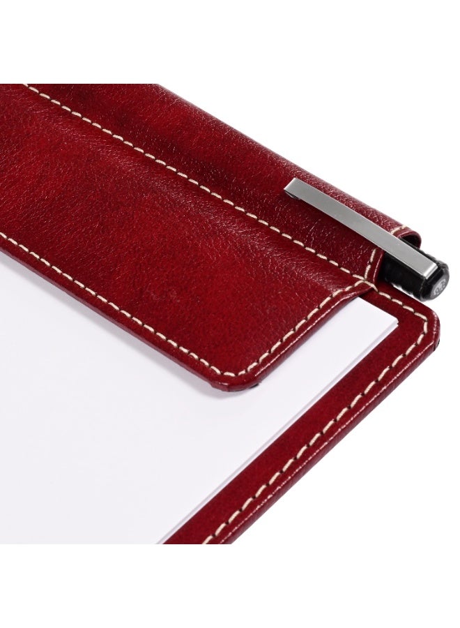 FIS Clip Board, Covered by German Bonded Leather Materials With Pen Holder & Magnetic Flap Clip, Maroon Color, Pack in Gift Box-FSCBA4BLMR - Image 5
