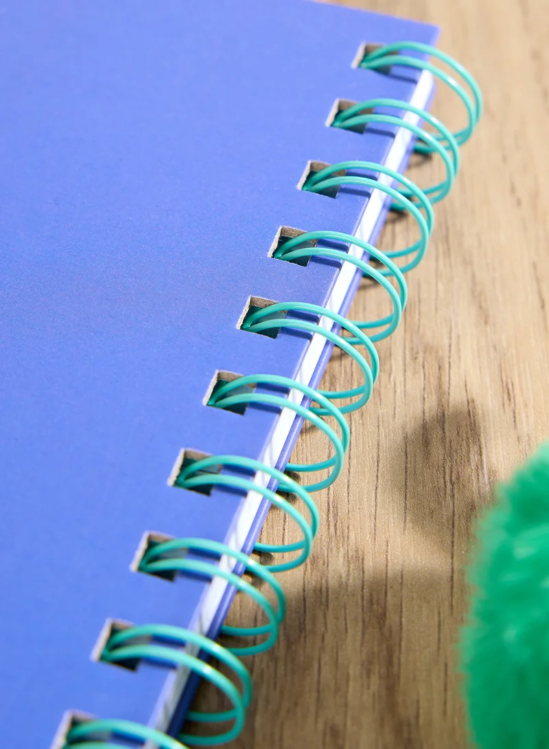Pyramid Blue Printed Spiral Notebook Elastic