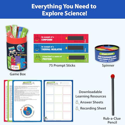 Chalk and Chuckles Smart Sticks STEM Scavenger Hunt Game for Kids Age 8-12, Fun Learning & Educational Science Toy, Gifts for Boys & Girls 9, 10, 11, 12, 13 Years Old, Outdoor Indoor Activity - Image 3