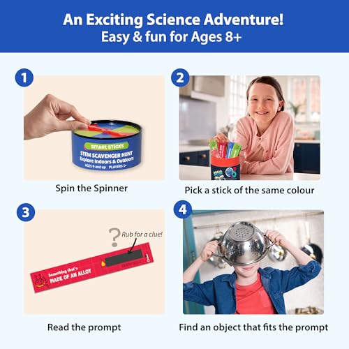 Chalk and Chuckles Smart Sticks STEM Scavenger Hunt Game for Kids Age 8-12, Fun Learning & Educational Science Toy, Gifts for Boys & Girls 9, 10, 11, 12, 13 Years Old, Outdoor Indoor Activity - Image 4
