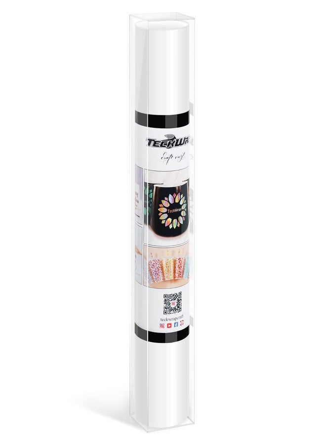 TECKWRAP 001 Smart Adhesive Vinyl Permanent,13in x 5ft, Vinyl for DIY Decal Projects, Compatible with Explore3/Maker3, Glossy White - Image 1