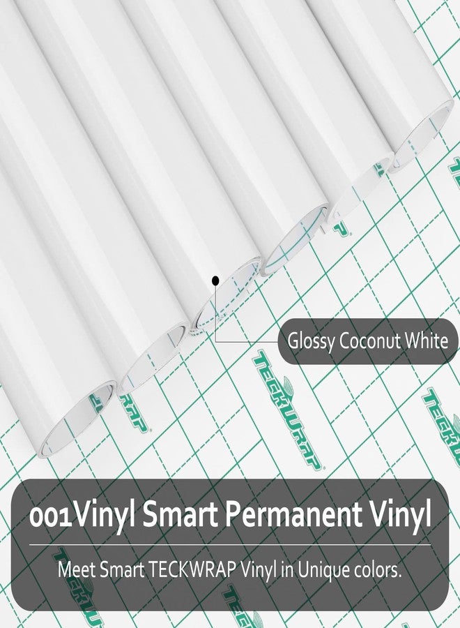 TECKWRAP 001 Smart Adhesive Vinyl Permanent,13in x 5ft, Vinyl for DIY Decal Projects, Compatible with Explore3/Maker3, Glossy White - Image 2