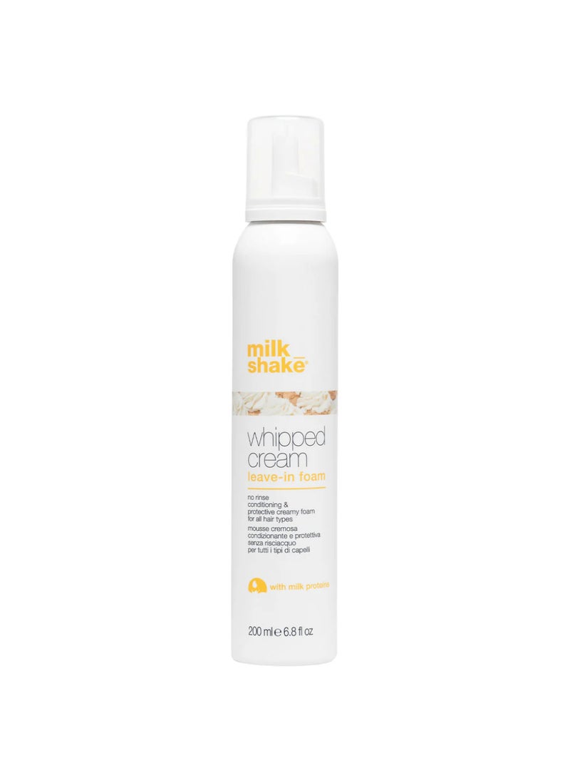 Milk Shake Leave-In Conditioning Whipped Cream for Dry & Color Treated Hair – Lightweight Moisturizer with Milk Proteins & Integrity 41 Complex for Softness, Shine & Manageability, 200ml - Image 1