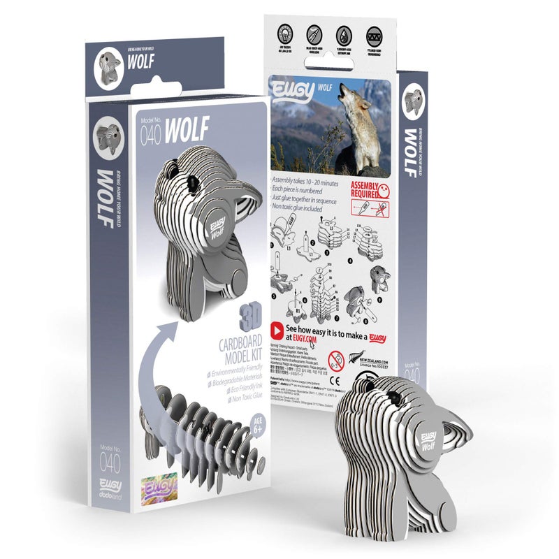 Eugy Wolf 3D Puzzle  24 Piece Eco-Friendly Educational Toy Puzzles for Boys  Girls & Kids Ages 6+ - Image 2