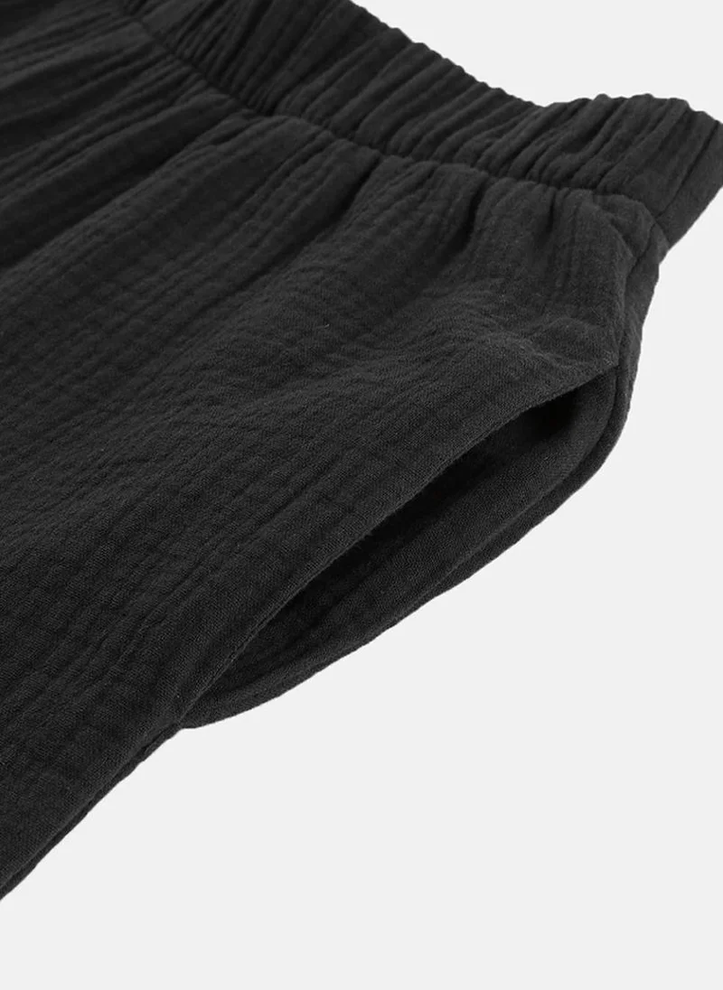 YUNIQEE Black Plain Sharara Trousers