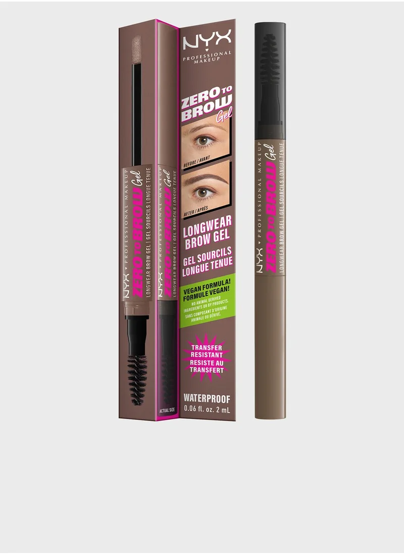 NYX PROFESSIONAL MAKEUP Zero To Brow Longwear Brow Gel - Ash Brown