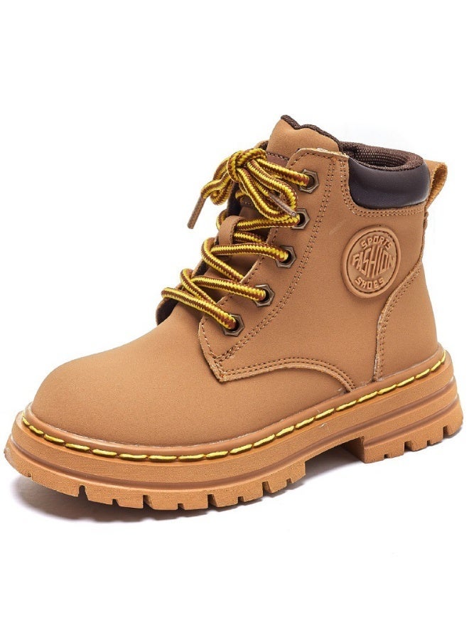 OLUDENIZ Kids’ Classic Lace-Up Ankle Boots with Side Zipper and Non-Slip Rubber Sole - Image 1