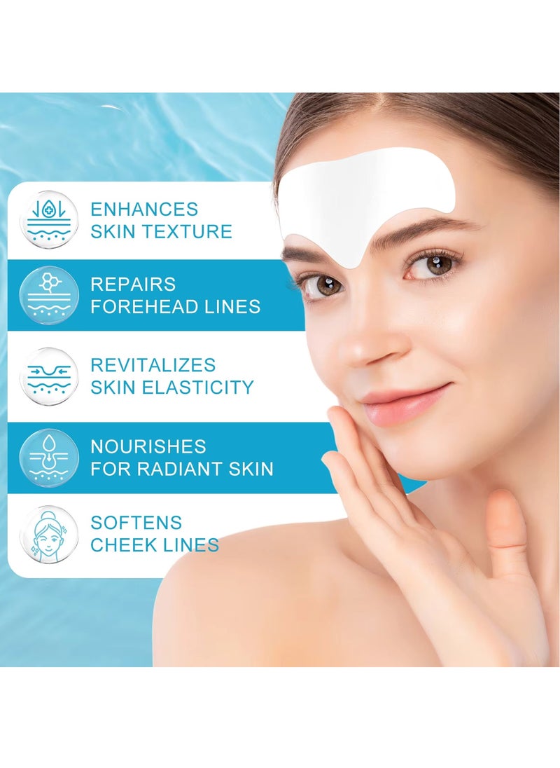 Yecuce 12 Pcs Forehead Wrinkle Patches Forehead Wrinkle Patch with Aloe Vera Collagen Hyaluronic Acid & Vitamin E Smooth Fine Lines & Wrinkles Anti-Wrinkle Forehead Wrinkles Treatment Patch  - Image 3