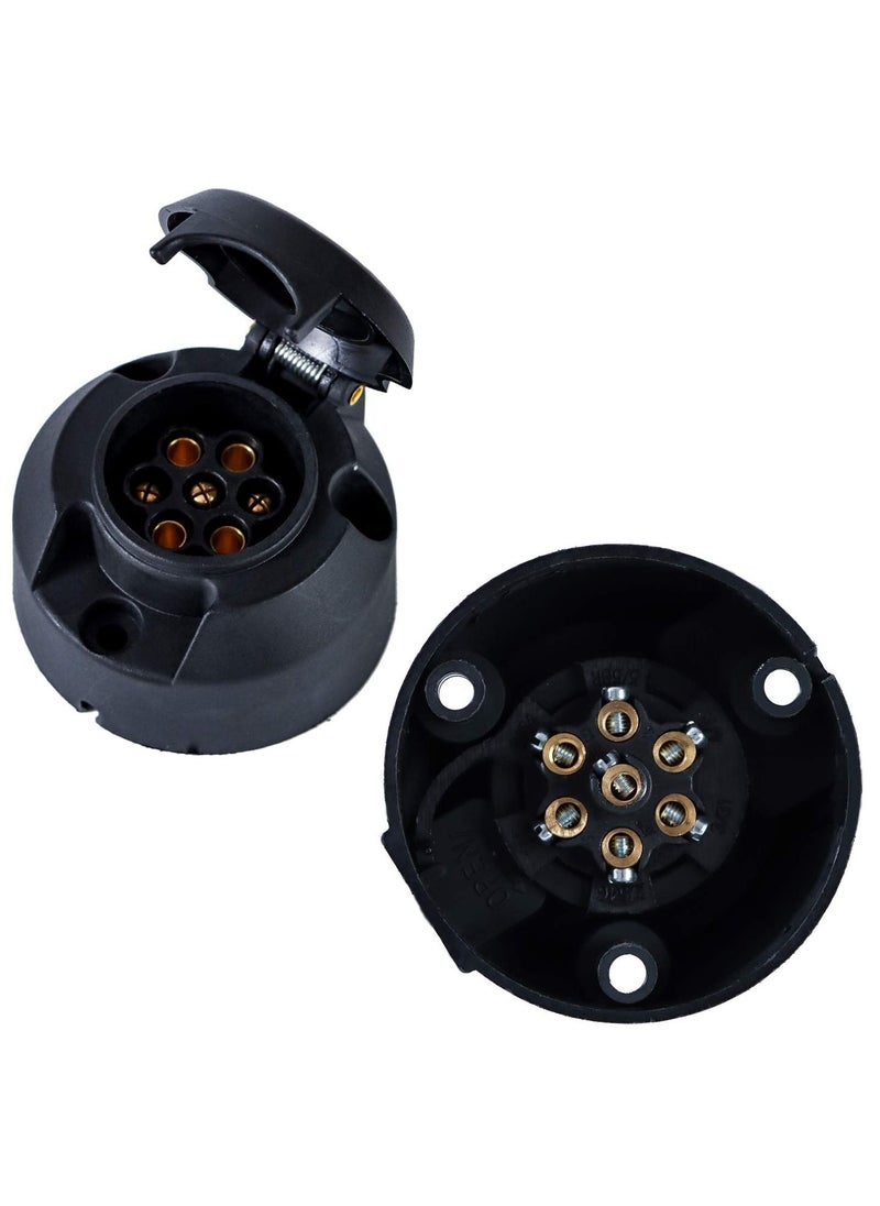 Y&D 12V Trailer Plug and Socket kit Adapter,7 Pin Electrics Towing Connector Waterproof Male Female for Truck Caravan RV Boat  - Image 5