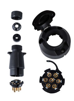 Y&D 12V Trailer Plug and Socket kit Adapter,7 Pin Electrics Towing Connector Waterproof Male Female for Truck Caravan RV Boat  - Image 2