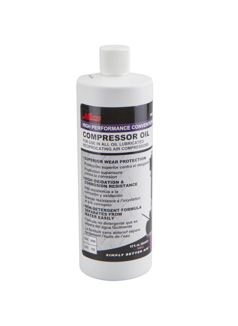 Milton Milton 1002-32 High Performance Conventional Air Compressor Oil ISO-100-32 oz 