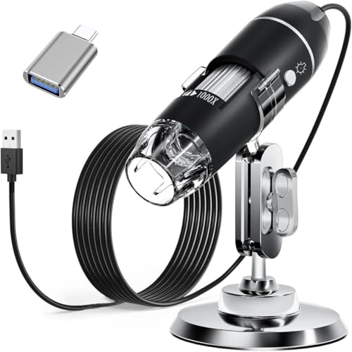 Tobo Digital 50X to 1000X Magnification, USB Microscope with 8 LED HD 1080P 2MP Camera, Handheld Microscope Endoscope Magnifier (USB-1000x) - TD-585IM. - Image 1
