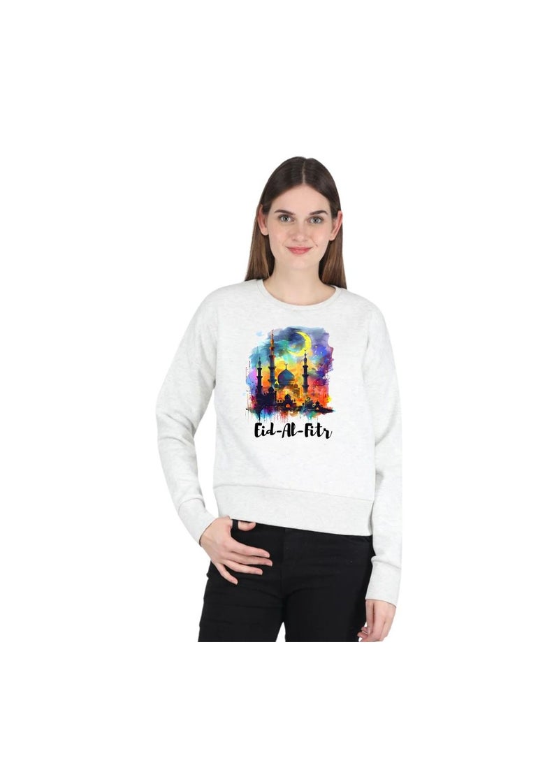 برينت شوب فور مي سويت شيرت نسائي للعيد – نسيج قطن 100% | سويت شيرت للنساء | لباس غير رسمي | سويت شيرت بأكمام طويلة ورقبة دائرية | سويت شيرت احتفالي للعيد - Image 1