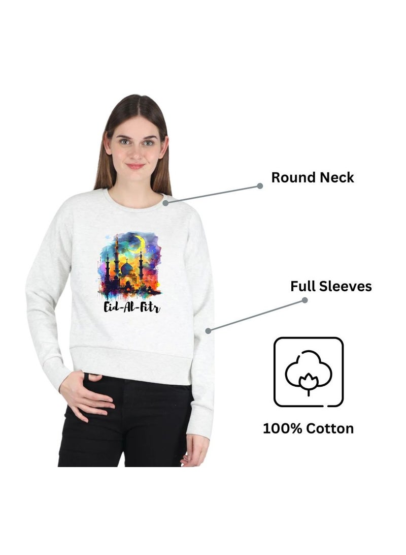 برينت شوب فور مي سويت شيرت نسائي للعيد – نسيج قطن 100% | سويت شيرت للنساء | لباس غير رسمي | سويت شيرت بأكمام طويلة ورقبة دائرية | سويت شيرت احتفالي للعيد - Image 5