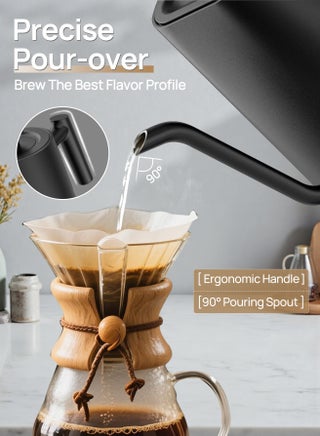 V60 Coffee Kettle Electric Gooseneck Kettle with Temperature Control, 1L Stainless Steel Hot Water Kettle with 24H Keep Warm, Tea, Coffee & Matcha Kettle for Home, Office & Coffee Corner - view 2