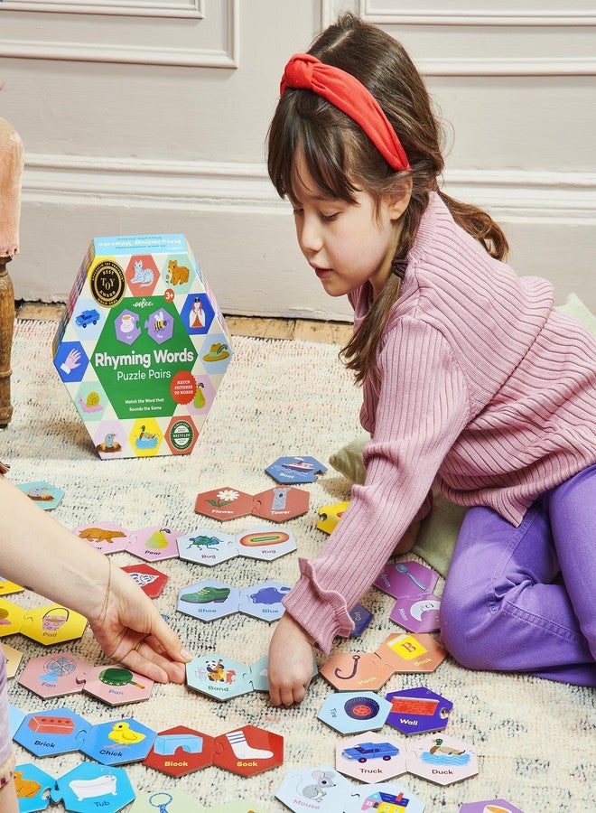 eeBoo: Hexagon Puzzle Pairs - Rhyming Words - 33 Hexagon Shaped Pieces, Match Sounds & Images, Educational Pre-Reading Activity, Preschool Kids Age 3+ - Image 5