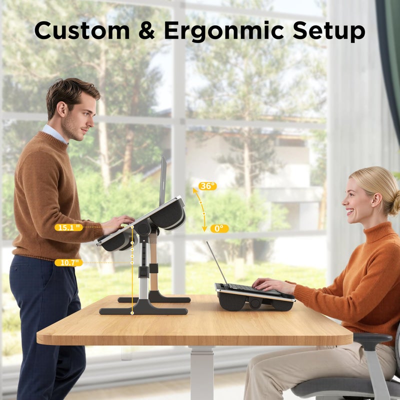 FoldWise 2-in-1 Lap & Bed Desk with Soft Cushions - Adjustable Height & Angle, Foldable Laptop Stand for Bed & Couch - Wrist Rest, iPad Holder, Stopper & Non-Slip Leather - Bed Table for Adults & Kids - Image 4