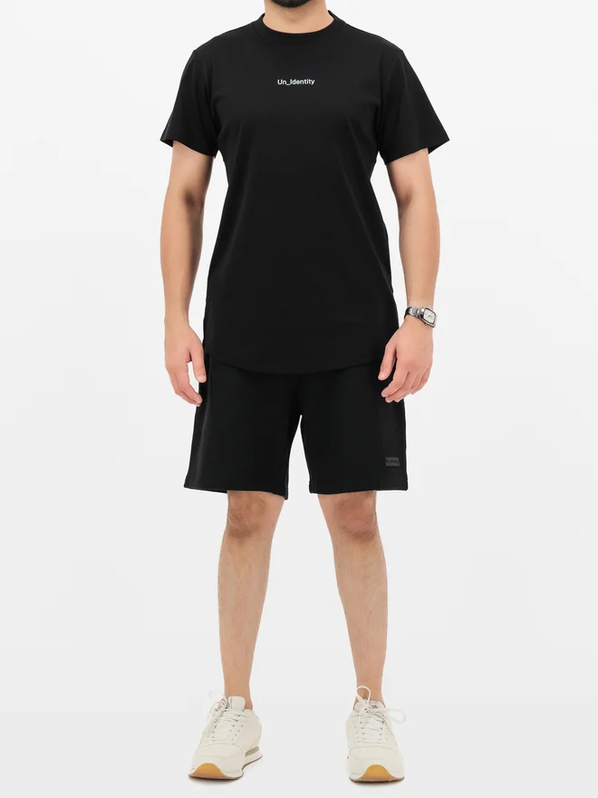 Unidentity Men Black Graphic Short Sleeve T-Shirt