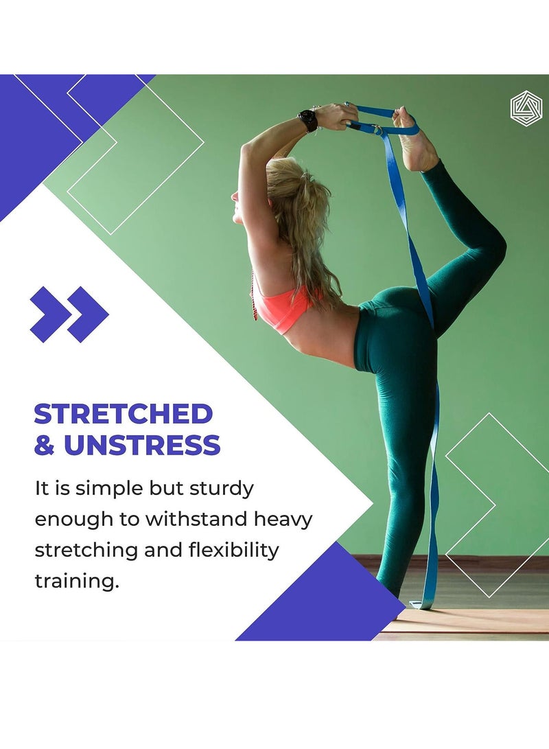 BOLDFIT Durable and Comfy Texture Yoga Belt Strap For Stretching with Extra Safe Adjustable D-Ring Buckle  - Image 4