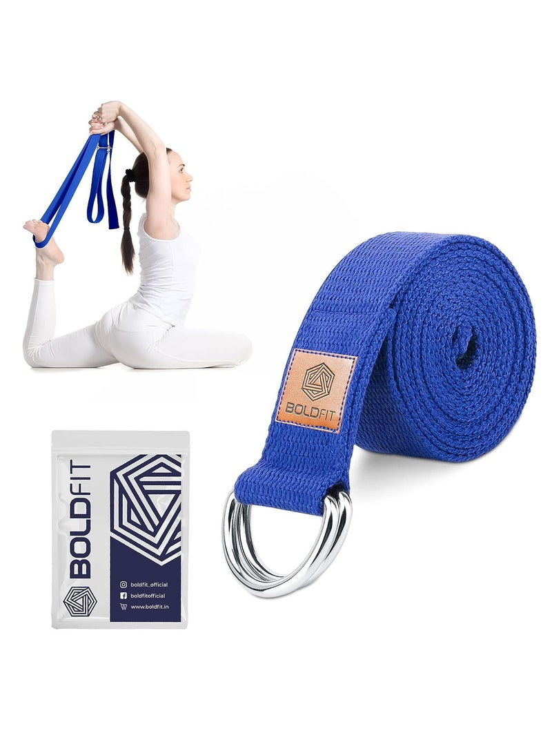 BOLDFIT Durable and Comfy Texture Yoga Belt Strap For Stretching with Extra Safe Adjustable D-Ring Buckle  - Image 1