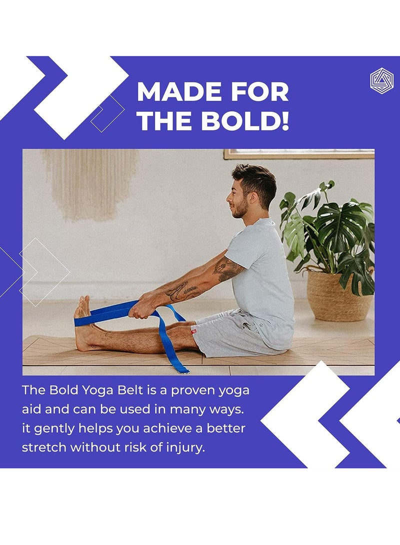 BOLDFIT Durable and Comfy Texture Yoga Belt Strap For Stretching with Extra Safe Adjustable D-Ring Buckle  - Image 2