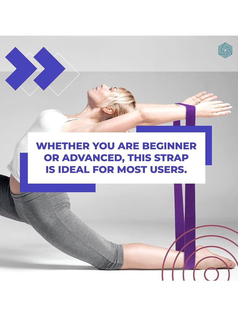BOLDFIT Durable and Comfy Texture Yoga Belt Strap For Stretching with Extra Safe Adjustable D-Ring Buckle  - Image 5