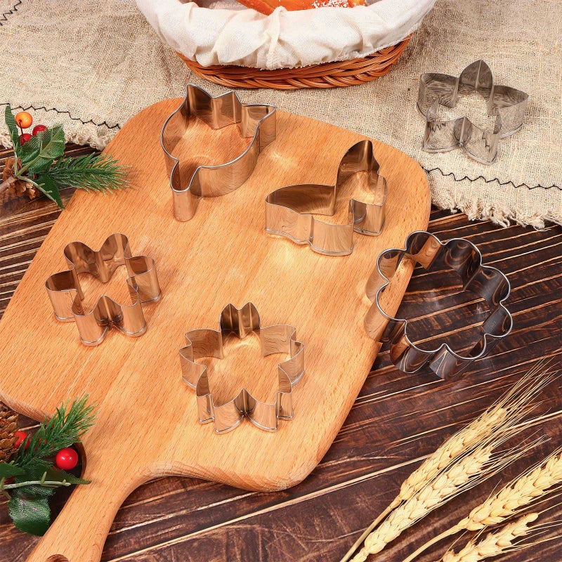 KINYFY 6 PCS Flower Cookie Cutters Set, Stainless Steel Flowers Cookie Cutters, Butterfly Cherry Blossom Tulip Daisy Shaped Baking Tools for Home Baking, Party Favors (Flower & Butterfly) - Image 4