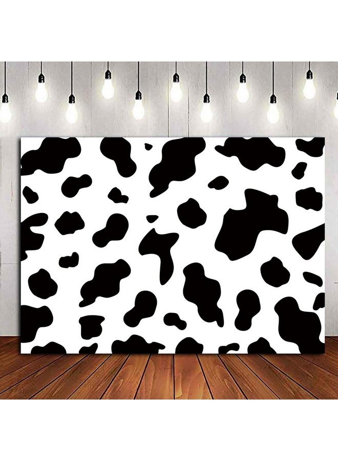 HQM 8X6Ft Soft Fabricpolyester Cow Party Photography Backdrops Black And White Cow Farm Animal Happy Birthday Photo Background Kid'S Birthday Party Newborn Baby Shower Banner Props - Image 2