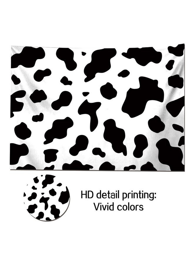 HQM 8X6Ft Soft Fabricpolyester Cow Party Photography Backdrops Black And White Cow Farm Animal Happy Birthday Photo Background Kid'S Birthday Party Newborn Baby Shower Banner Props - Image 5