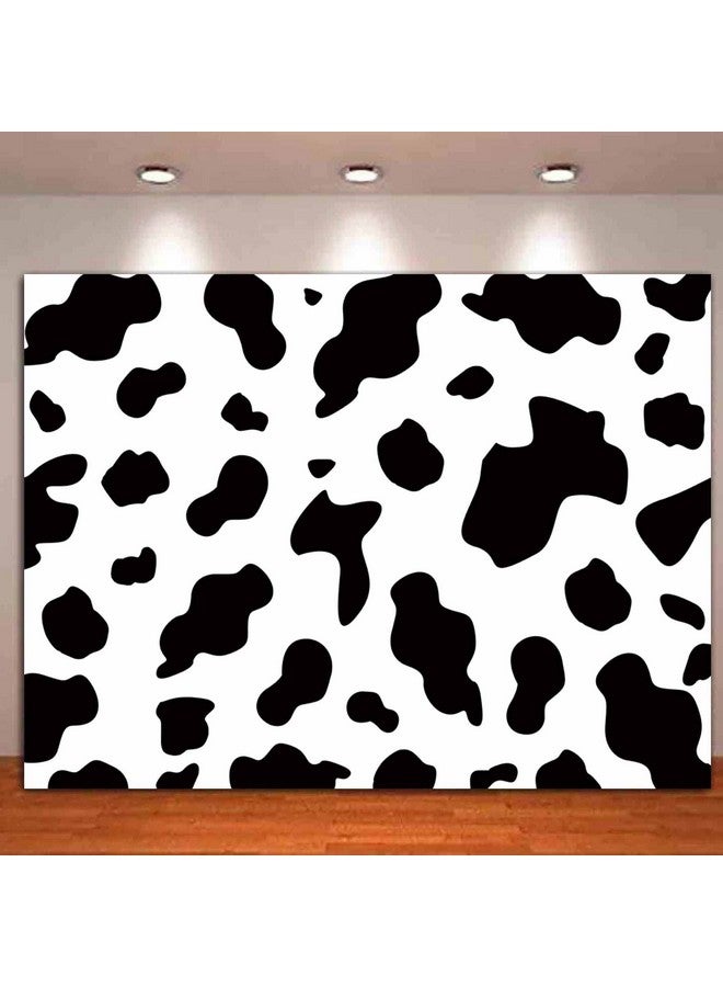 HQM 8X6Ft Soft Fabricpolyester Cow Party Photography Backdrops Black And White Cow Farm Animal Happy Birthday Photo Background Kid'S Birthday Party Newborn Baby Shower Banner Props - Image 4