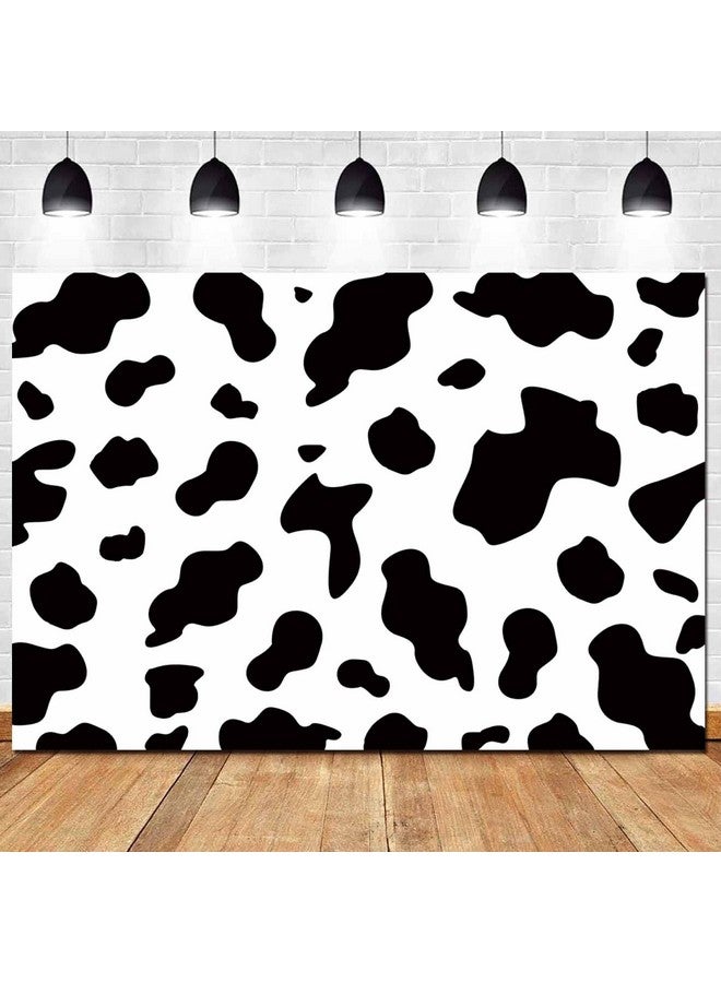 HQM 8X6Ft Soft Fabricpolyester Cow Party Photography Backdrops Black And White Cow Farm Animal Happy Birthday Photo Background Kid'S Birthday Party Newborn Baby Shower Banner Props - Image 3