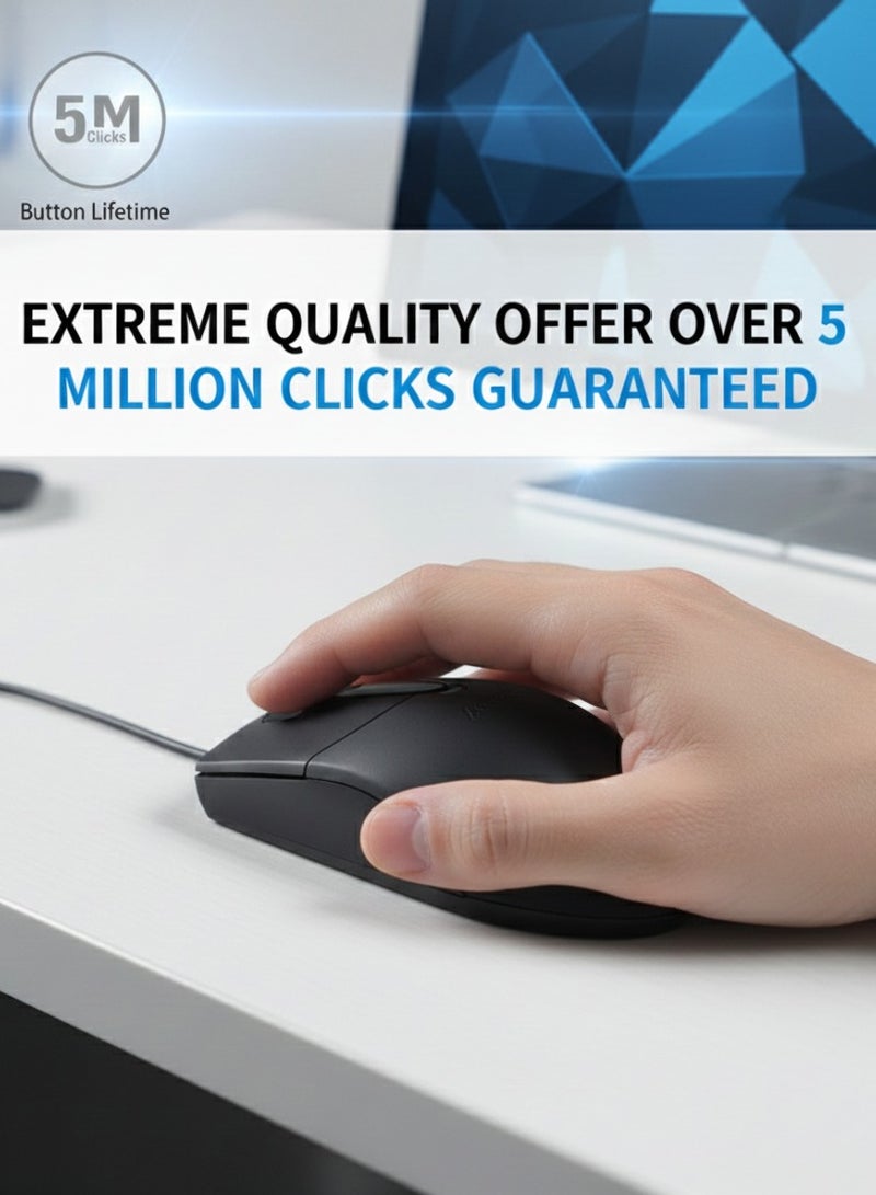 إيه 4 تيك ماوس OP-730D البصري 3D بزر 2X – تمرير فائق السرعة، دقة 1000 DPI، عجلة ذكية 4 اتجاهات، أسود - Image 2
