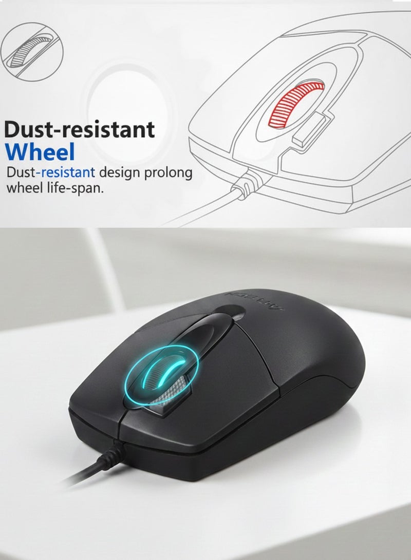 A4TECH OP-730D 2X Click Optical 3D Mouse – Hyper-Fast Scrolling, 1000 DPI Precision, 4-Way Smart Wheel, Black - Image 3