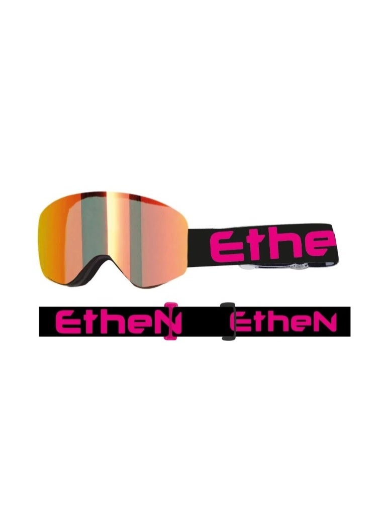 ETHEN MAGNETIC GOGGLE BLACK FUXIA STRPS/RED MIRROR LENS