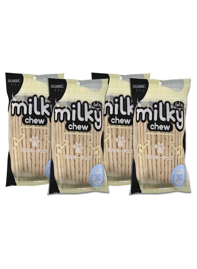 Rena Dogaholic Milky Chew Stick Style for Dogs of All Ages and Sizes Milk-Flavoured Treat, Pack of 4 - Sticks 15 Pieces - Image 1