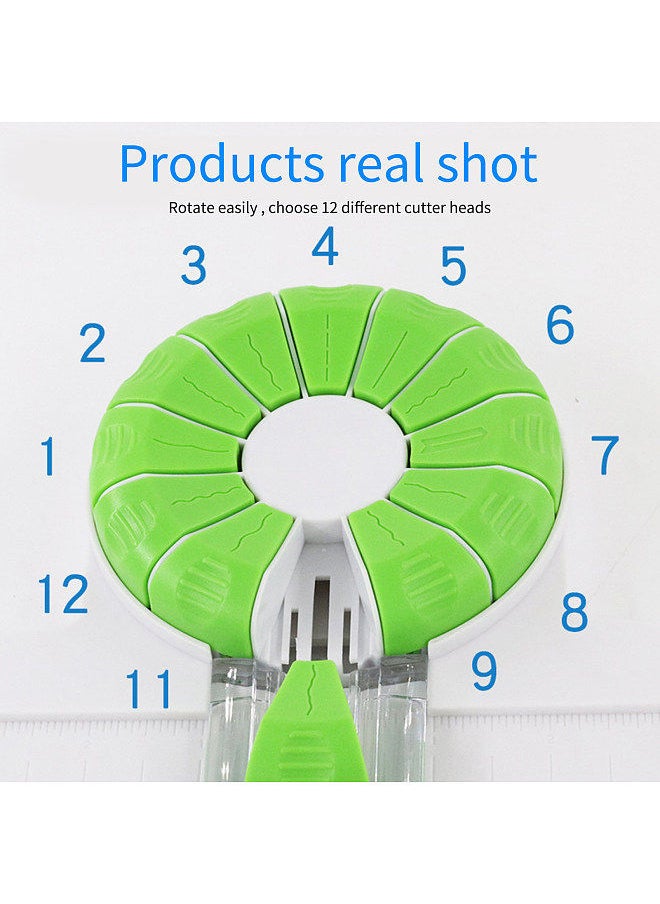 Generic 12in1 Mini Paper Trimmer Rotary Cutter A4 Cut Length 12 Different Shapes Desktop Paper Cutting Machine with Auxiliary rulers for Craft Paper Photos Cards Scrapbooking Office Home Supplies  - Image 3