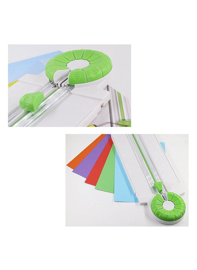 Generic 12in1 Mini Paper Trimmer Rotary Cutter A4 Cut Length 12 Different Shapes Desktop Paper Cutting Machine with Auxiliary rulers for Craft Paper Photos Cards Scrapbooking Office Home Supplies  - Image 5