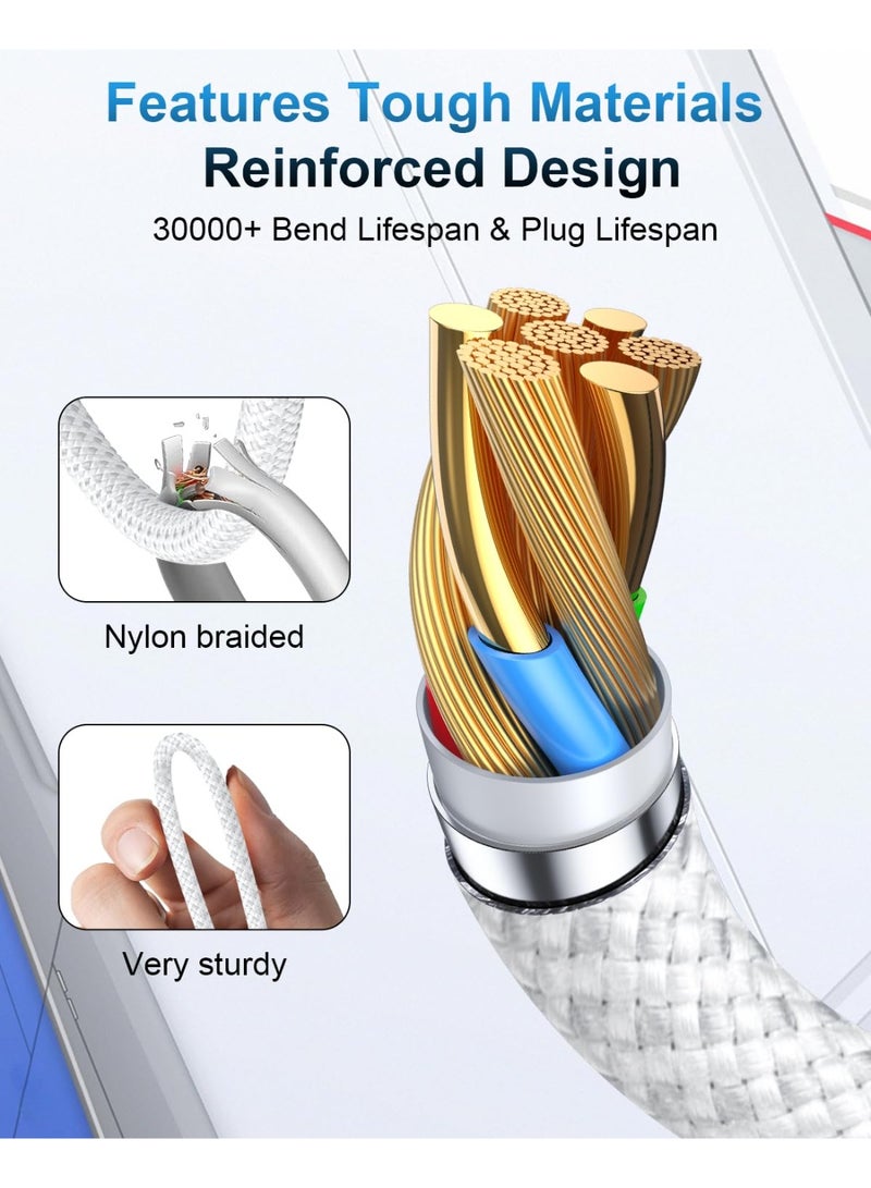 كلبور USB C إلى كابل البرق 1.5m ، كابل شحن نايلون iPhone USB C الشحن السريع لـ iPhone 14/14Pro/14Pro Max/13/mini/13 Pro/13Pro Max/12/12 Pro/12 Pro Max/11 Series/8Plus - Image 3