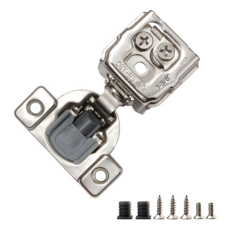Stianc 50 Pack 1 3/8"" Overlay 3D Soft Close Hinges For Face Frame Kitchen Cabinet  3 Way Adjustability  Quiet Self Closing Door  105 Degree - Image 1