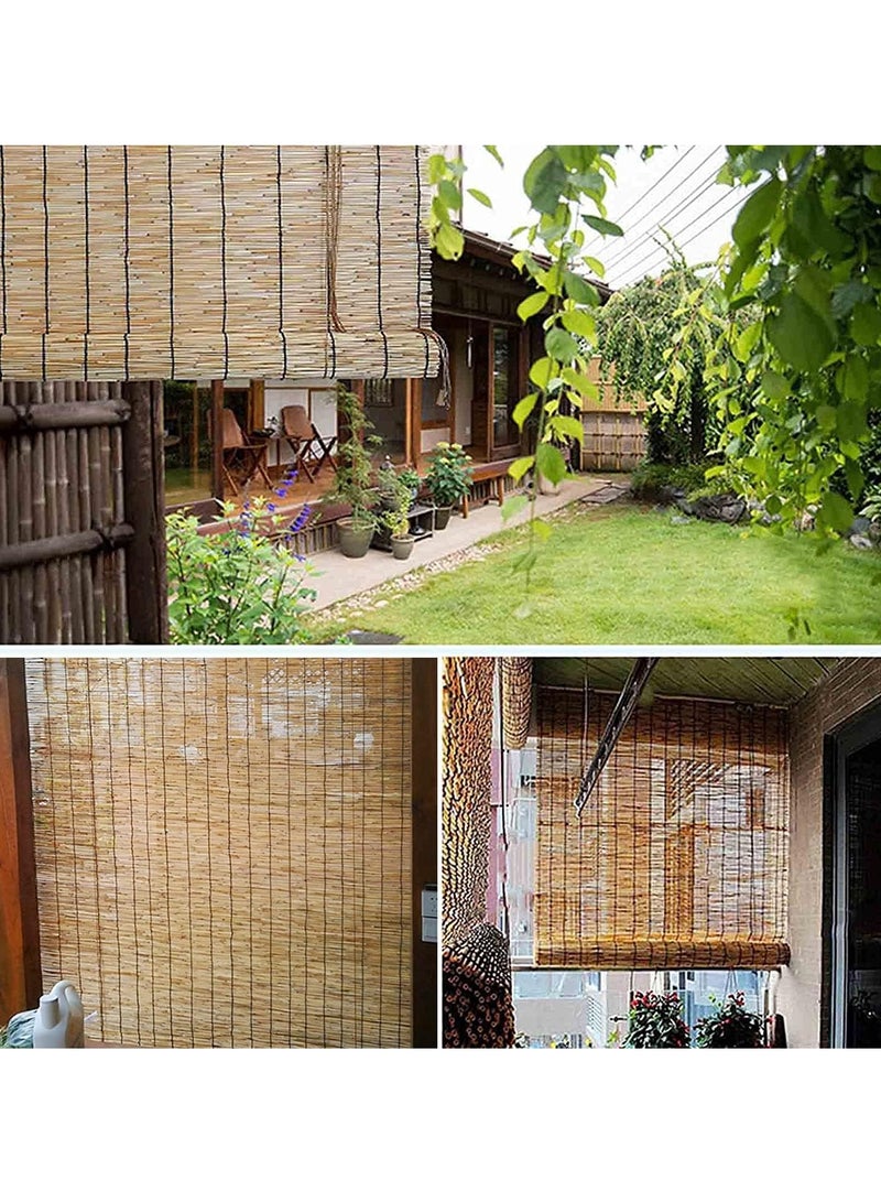 HOME TASTE Premium Bamboo Roll-Up Blinds (120x200cm) – Natural Sun Shade & Privacy Screen for Indoor/Outdoor Use – UV Protection, Light Filtering, Easy Installation  - Image 4
