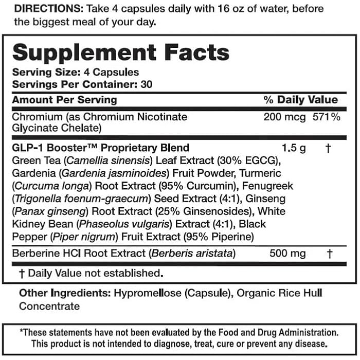 MonaLean Theramone Health GLP-1 Supplement for Satiety & Weight Management – Helps Curb Hunger & Cravings – Berberine + Chromium – Vegan, Non-GMO, Gluten-Free – 120 Capsules - Image 5