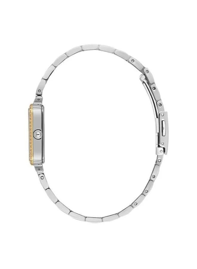 DANIEL KLEIN Women's Stainless Steel Silver and Gold Alloy Case Analog Silver Square Sunray Dial Japanese Quartz Premium 30 Meters Water Resistant