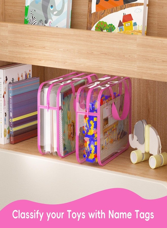 VERONLY 6 Packs Toy Storage Bags with Zipper, Clear PVC Organizing Bags, Reusable Toy Storage Organizer with Portable Handle, Travel Waterproof Organizer Bags for Building Blocks, Puzzle, Toys and Books - Image 5