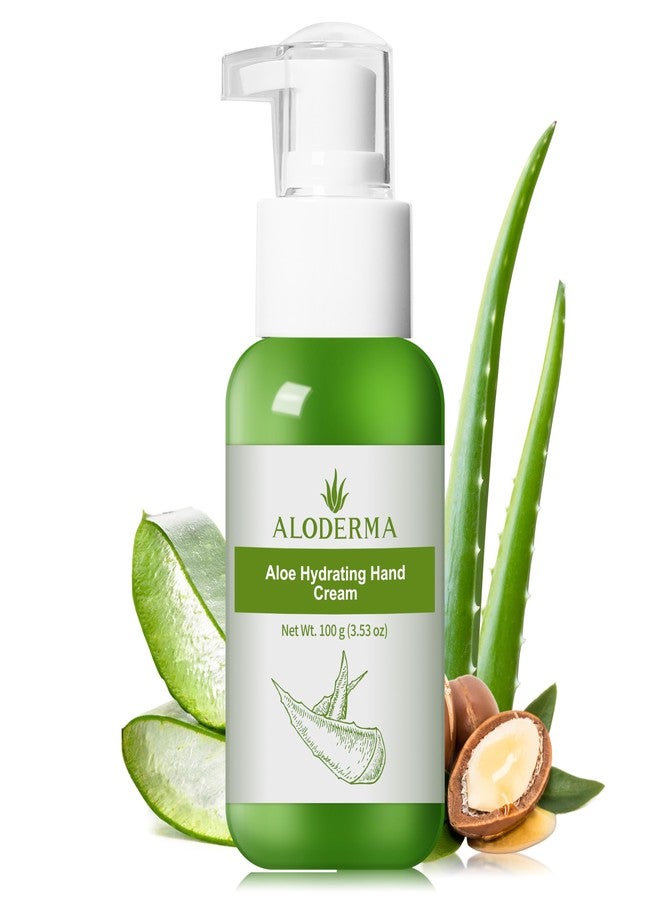 Aloderma Aloe Hydrating Hand Cream, 3.5oz Travel Size - Non-Greasy Gentle Hand Cream for Dry, Cracked Hands, Lightweight Lotion Made with Fresh Organic Aloe Vera and Shea Butter for Soft Hands - Image 1