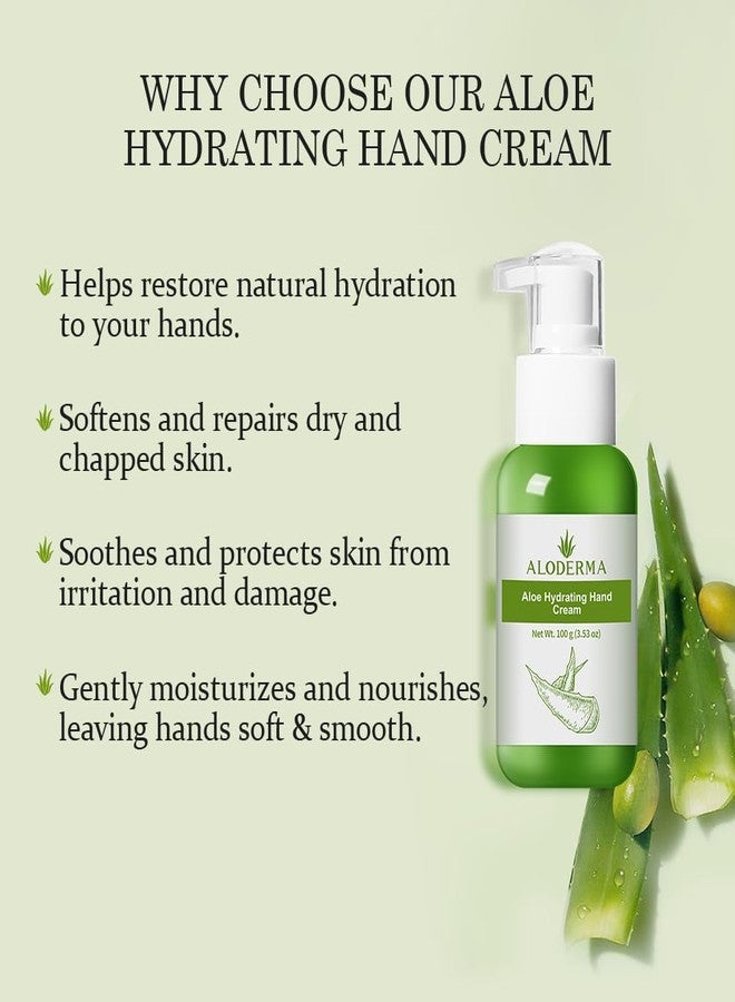 Aloderma Aloe Hydrating Hand Cream, 3.5oz Travel Size - Non-Greasy Gentle Hand Cream for Dry, Cracked Hands, Lightweight Lotion Made with Fresh Organic Aloe Vera and Shea Butter for Soft Hands - Image 2